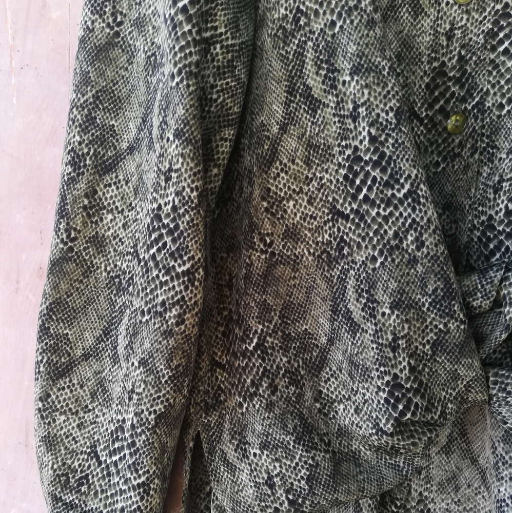 Green Python Print Shirt - image 5